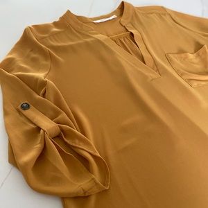 Mustard yellow tunic blouse, never worn